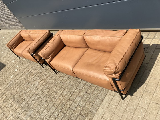 Image 1 of 2x Original Cassina Le Corbusier LC3 Cognac-Camel/Black As Good As New!!!