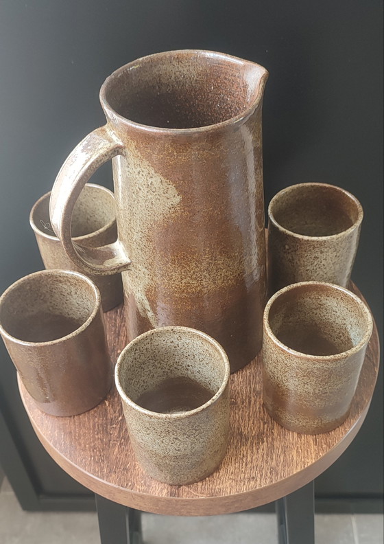 Image 1 of Service Céramique d'Atelier en Grès signé Karoly BALOGH .