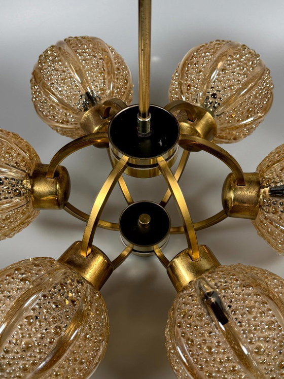 Image 1 of Lámpara de araña Sputnik de 6 luces, años 60/70, diseño de cristal Kaiser Leuchten