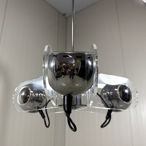 Image 1 of Lámpara colgante de plexiglás estilo Gino Sarfatti de los años 70