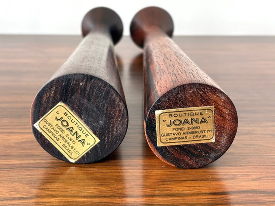 Image 1 of Candelieri brasiliani in legno vintage di metà secolo, design danese anni '60/'70