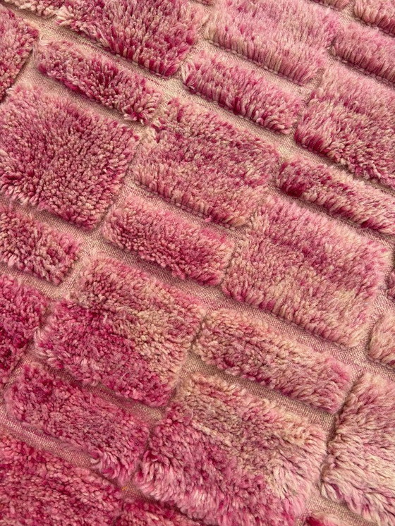 Image 1 of MAROKAAN CHECKERED PINK Wollen Vloerkleed 160x220 cm