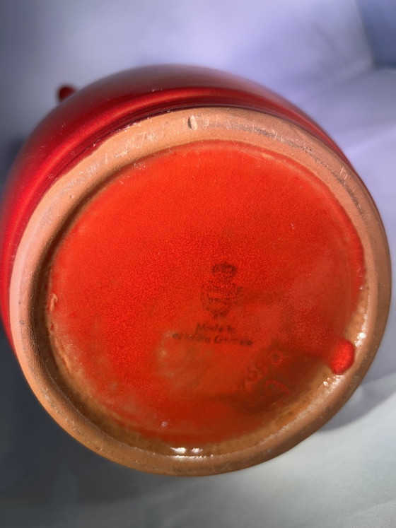 Image 1 of Cracked large vase red 407-35 W-Germany