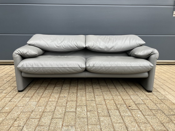 Image 1 of Cassina Maralunga 2,5-Sitzer in original grauem Pelle-Leder, SINGLE!