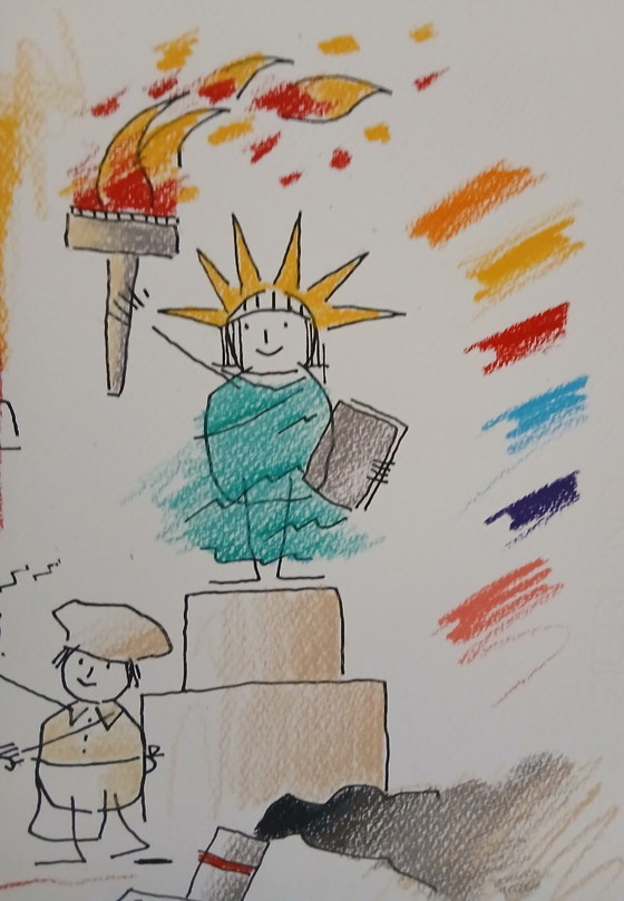 Image 1 of Schlote, Wilhelm - New York - Disegno originale - firmato UNIKAT