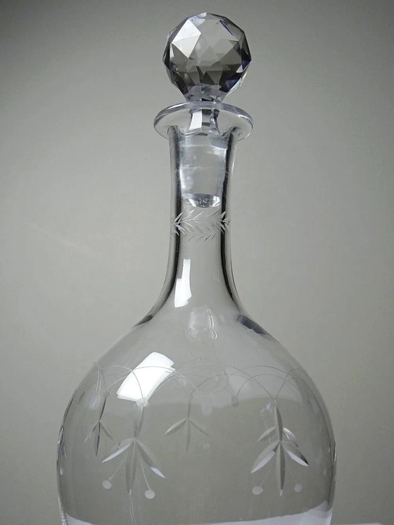 Antique crystal decanter from Nancy, engraved, circa . – Glass & Decanter, Glass (photo 5 of 14)