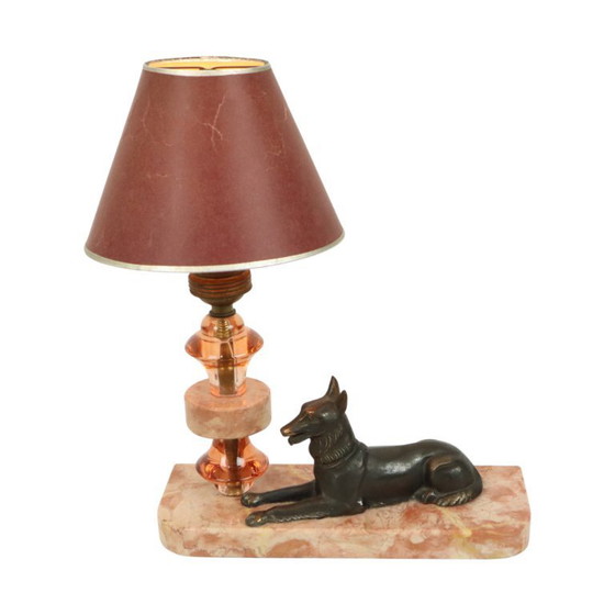 Image 1 of French Art Deco Dog Table Lamp
