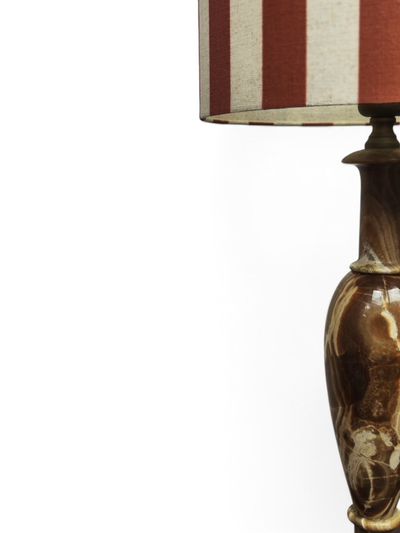 Lampada italiana in onice degli anni '50 – Lampade da tavolo, Stone, Textile (photo 3 of 5)