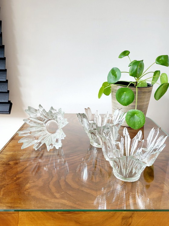Image 1 of Glasschalen, 3er-Set, Modell Nordlicht oder Revontulet, Tauno Wirkkala, Finnland