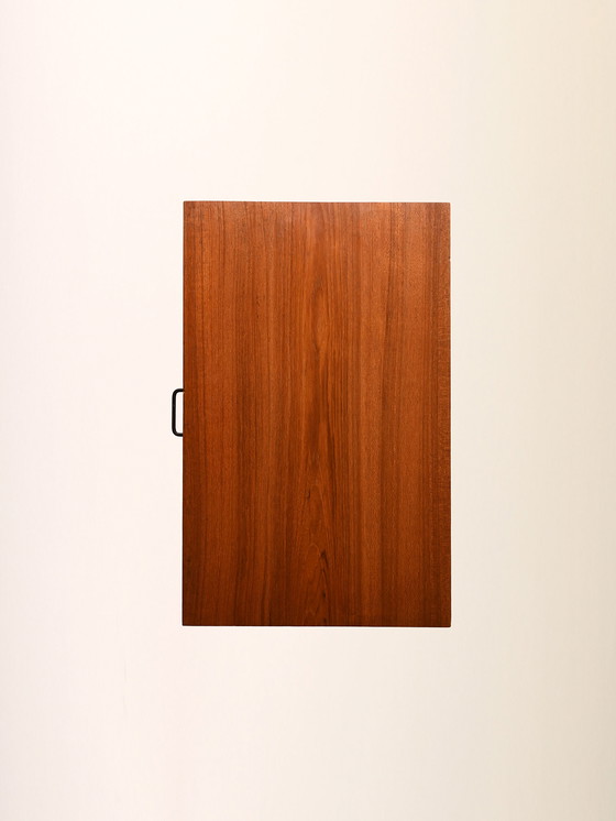 Image 1 of 1950s/60s Scandinavian teak and iron nightstand
