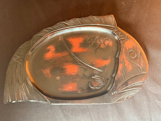 Vassoio Chinoiserie a forma di pesce, Accessori da tavola, Legno, Arancione (foto 6 di 8)