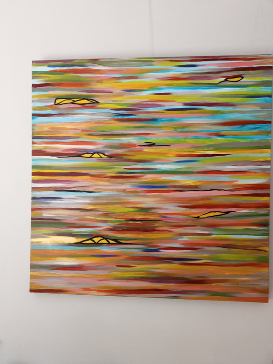 Image 1 of T.van Steenbergen "Floating" 100 x 100 cm