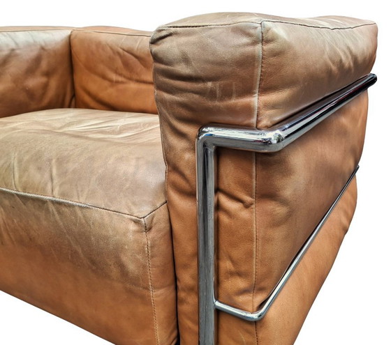 Le Corbusier Poltrone Cassina LC3 Originali d'Epoca (Coppia) – Vintage Anni '70 – Pelle Cognac – N. di (photo 10 of 16)