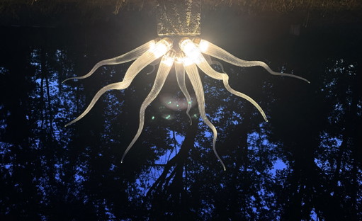 Studio Italia Design (Lodes) — Lámpara de techo Kapp PL2, cristal de Murano, 165 cm – plafondlampen, Murano Glass, Aluminium