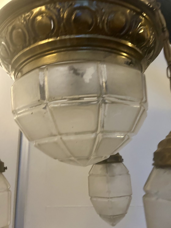 Image 1 of Art deco kroonluchter, glas