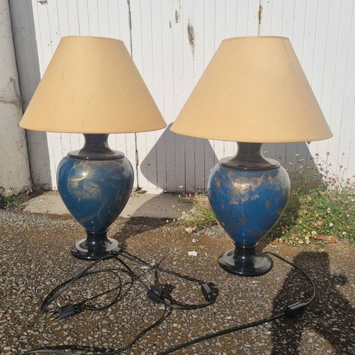 Paire de lampes en porcelaine de 1970