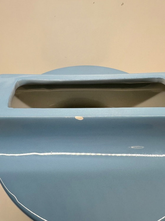 Image 1 of Fischietto Sifflet Vase by Ettore Sottsass for Habitat, Blue Glazed Ceramic, 1999