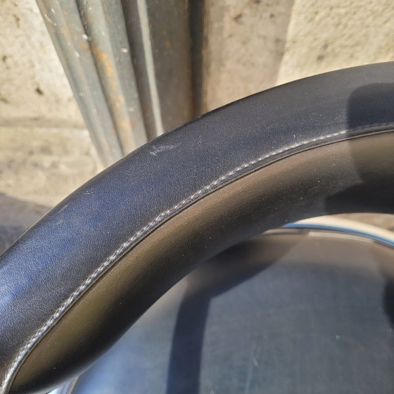 Image 1 of Coppia di poltrone Bauhaus, acciaio cromato e pelle nera, Movimento Moderno, anni '70 – Svizzera