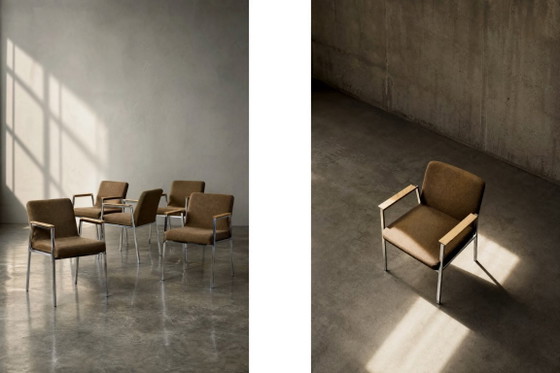 Sedia da conferenza vintage in stile Mid-Century Modern tedesca, marrone, di Drabert, anni '70. (photo 9 of 17)