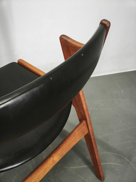 Image 1 of Sven Aage Madsen Teak Vanity Desk with Mirror, Denmark, 1960s