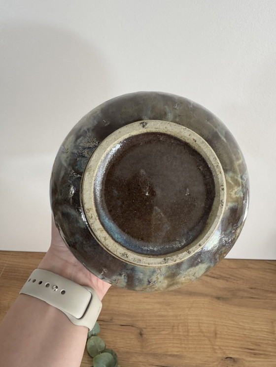 Image 1 of Iridescent stoneware ball vase