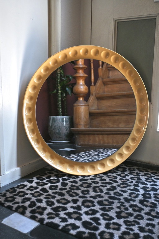 Mirror With Ochre Yellow Ceramic Border