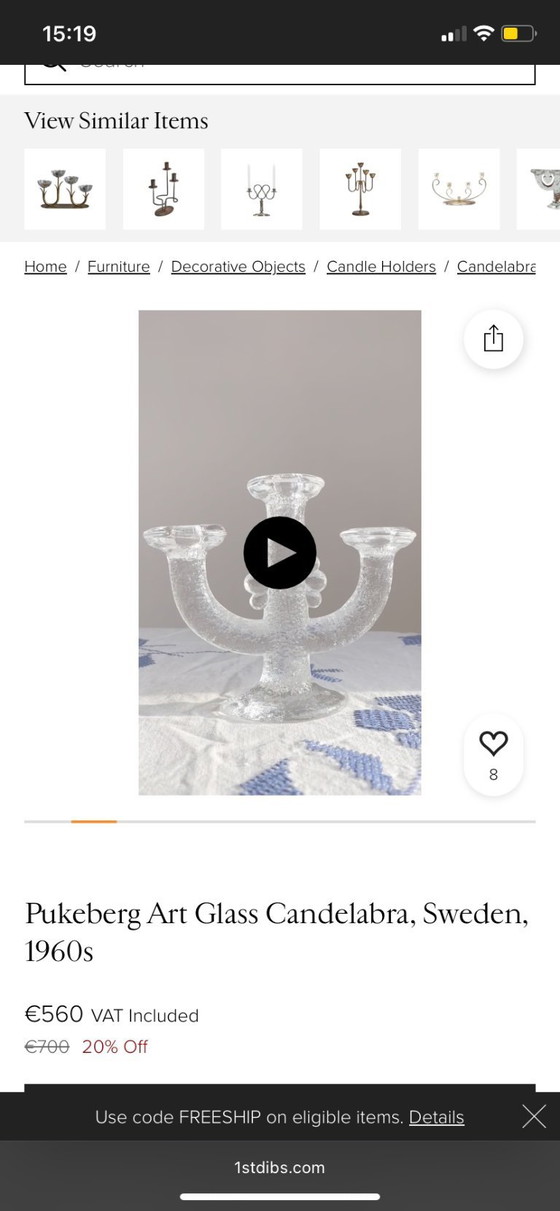 Image 1 of Kandelaber Pukeberg Schweden