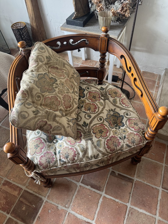 Image 1 of Giogetti Progetti fauteuil met Gobelin bekleding, Italië 1975.