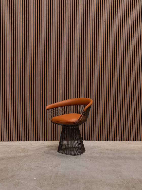 Image 1 of Sedia Knoll Warren Platner - Pelle Volo color cognac