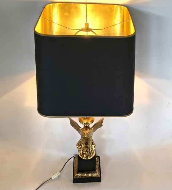Image 1 of Empire style brass eagle table lamp by Lusterie Deknudt, 1970s