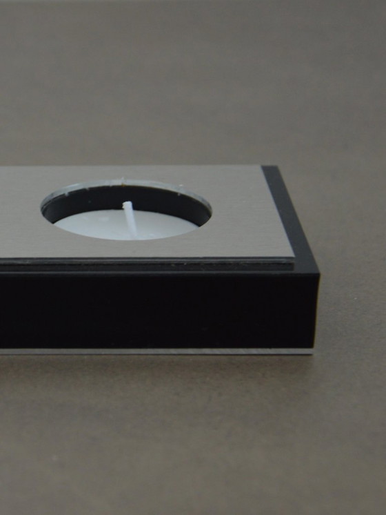 Image 1 of Candeliere in acciaio spazzolato, design Art Déco/Bauhaus