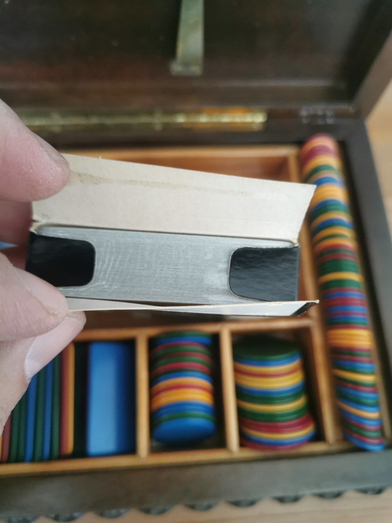 Image 1 of Set Giochi Vintage WWII - Scatola Legno + Carte Piatnik SIGILLATE - Ed. 50° Anniversario