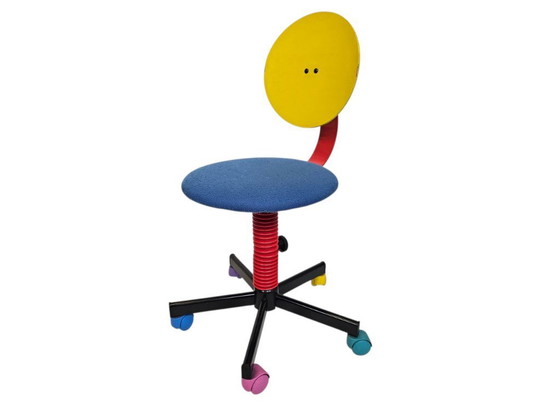 Image 1 of Ikea – Pop Art – Memphis Design – Bürostuhl – Metall – Holz – 80er Jahre