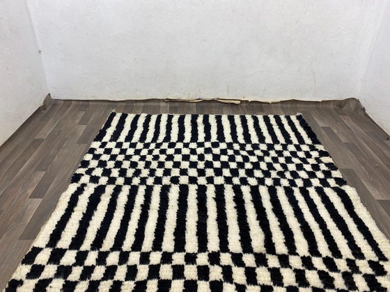 Large Berber Rug, Custom Made, White and Black, 3/4 M – Aime Té, Rugs & carpets, Wool (photo 4 of 5)