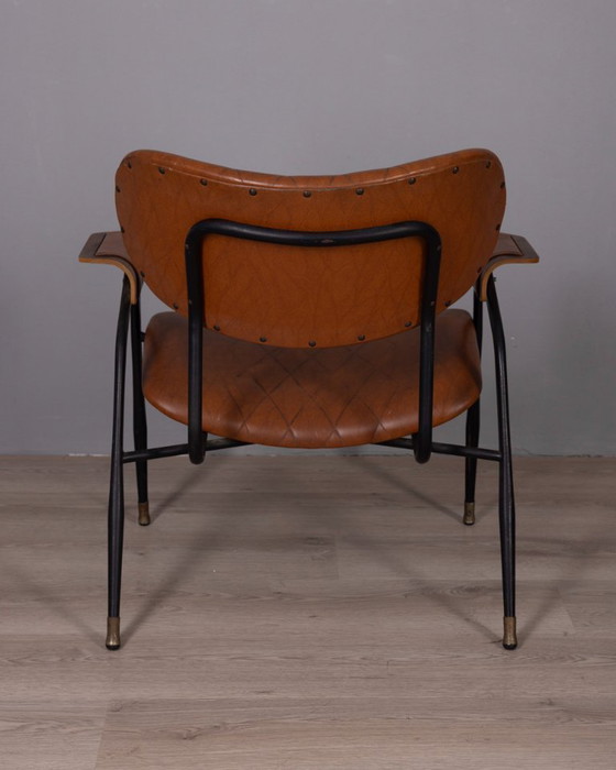 Image 1 of Poltrona vintage in pelle disegnata da Gastone Rinaldi per Rima, anni '50.