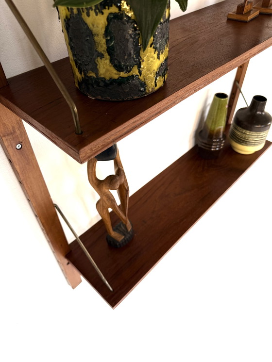 Image 1 of Vintage Deens teakhouten wandsysteem ‘60