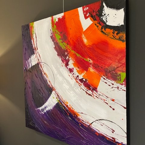 Image 1 of Pintura púrpura-naranja de Cobra Art