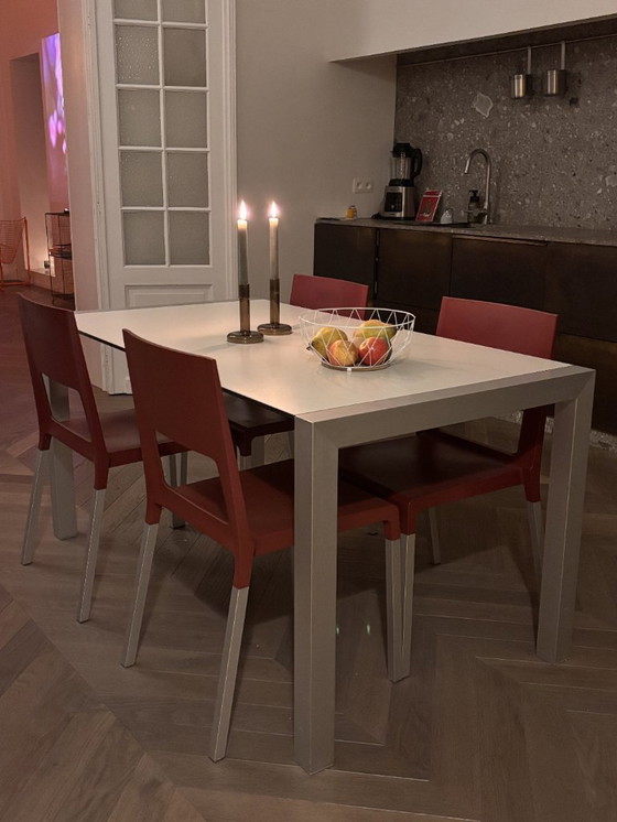 Image 1 of 4x Kristalia FACE chairs red | designer chairs | set of 4