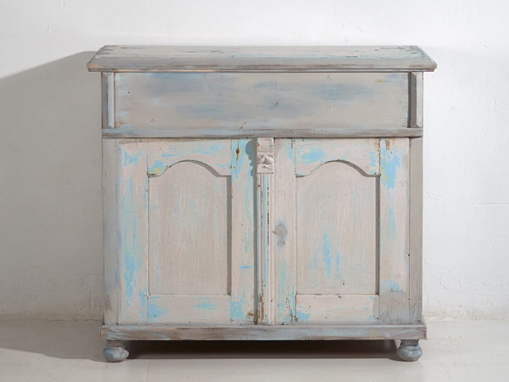 Antique blue patina shop counter (c.1940) #81 – Display cabinets (photo 38 of 40)