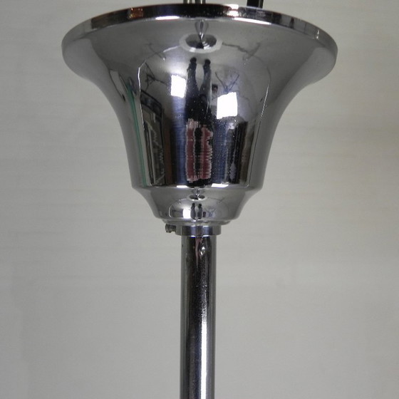 Image 1 of Art Deco hanglamp met opaline kap, Val St Lambert, jaren 30