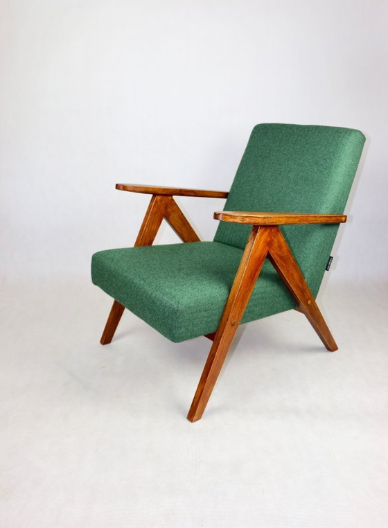 Image 1 of B-310 VAR-Sessel aus grünem Fischgrät-Tweed, 1970er Jahre