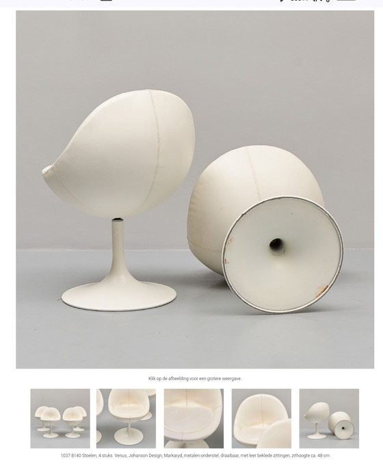 Image 1 of 6x Venus swivel chairs Börje Johanson - Space age 60s