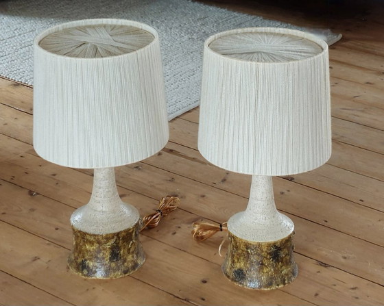 Image 1 of Set of Vintage Bartholdy keramik lamps - Danish Design - h 65 cm.
