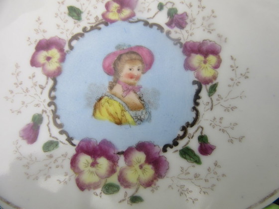 Image 1 of Antique Reticulated Openwok Serving Dish Tray with handles