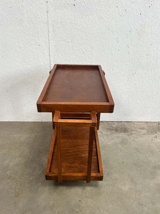 Vintage Wooden Trolley / Bar Cart, Amsterdam School (photo 19 of 21)