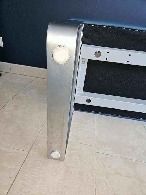 Image 1 of Rolf Benz 620 eetkamerbank leer petrol kleur