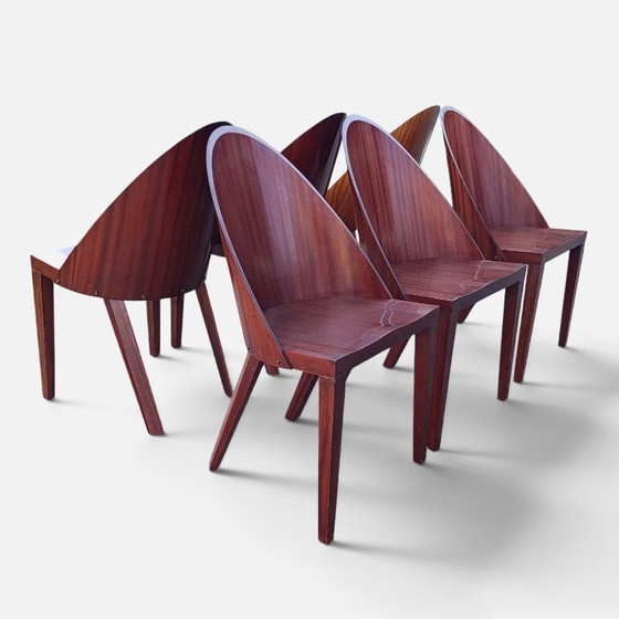 6x Philippe Starck Royal 44 Chair Chair Aleph Driade 1985 – Dining chairs, Wood (photo 13 of 19)