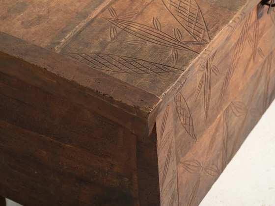 Antieke gesneden kist van grenenhout – Transsylvanië, circa 1900 – Opbergkast, Iron, Rustic (photo 22 of 40)