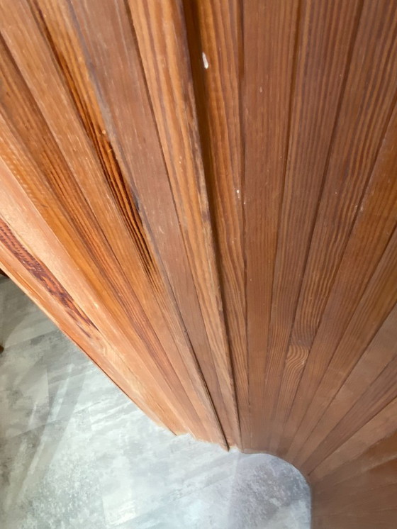 Image 1 of Vintage 1950s freestanding, foldable wooden screen in the style of Baumann.