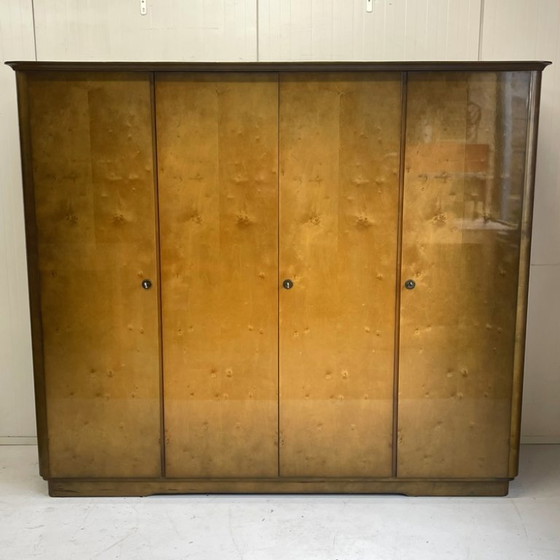 Image 1 of Vintage mid-century 4-door gloss wardrobe, demountable
